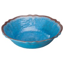 Winco WDM001-406 Luzia Blue Melamine Hammered Bowl 7-1/2&quot;