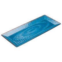 Winco WDM001-408 Luzia Blue Melamine Rectangular Plate 19&quot; x 8&quot;