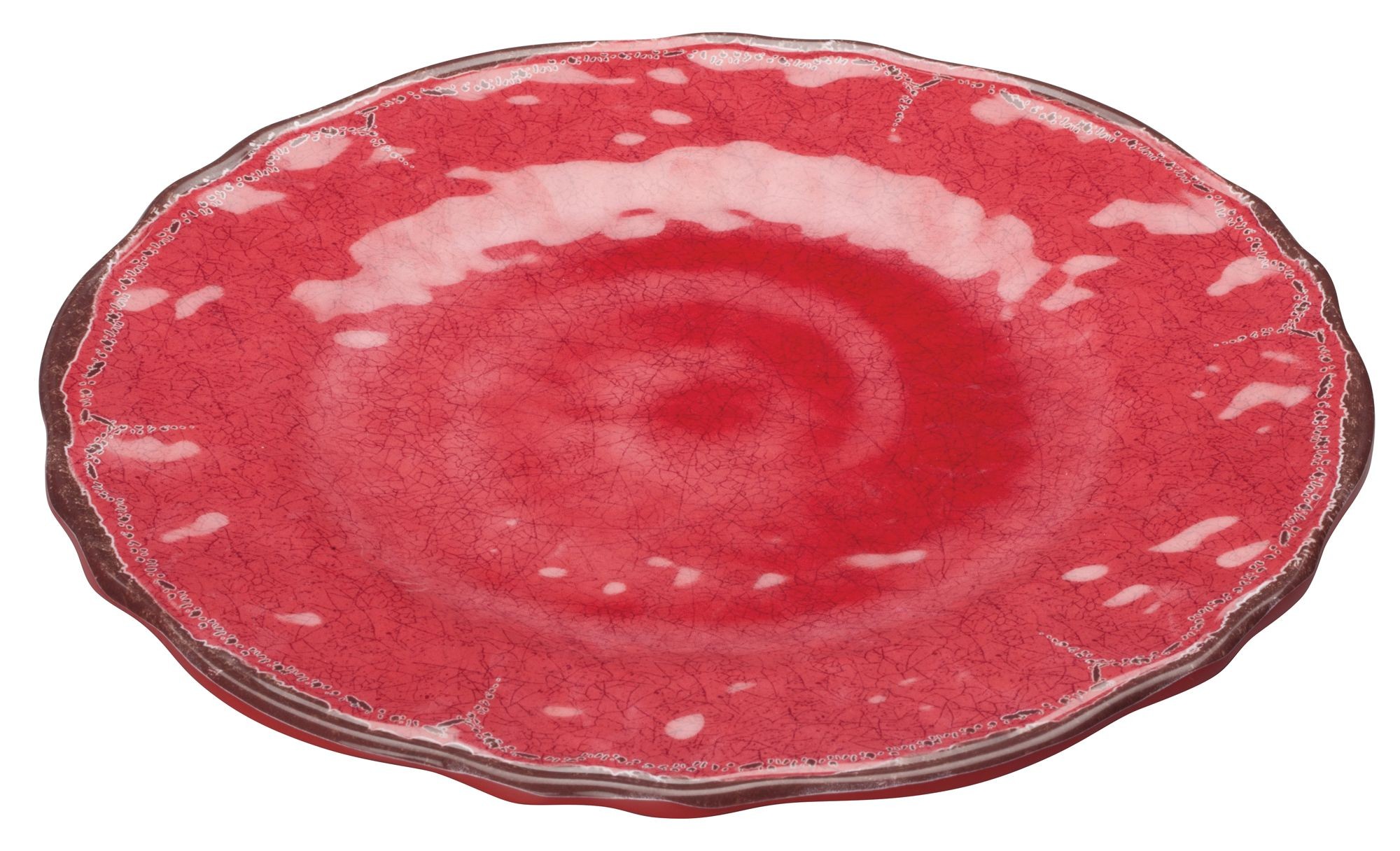 Winco WDM001-501 Luzia Red Melamine Hammered Plate 9"