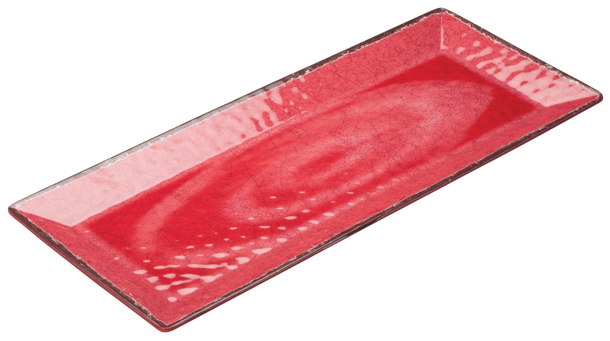Winco WDM001-508 Luzia Red Melamine Rectangular Plate 19" x 8"