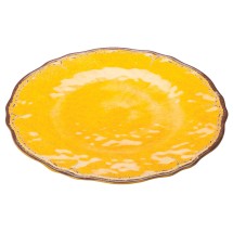 Winco WDM001-602 Luzia Yellow Melamine Hammered Plate 11&quot;