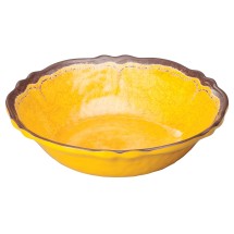 Winco WDM001-606 Luzia Yellow Melamine Hammered Bowl 7-1/2&quot;