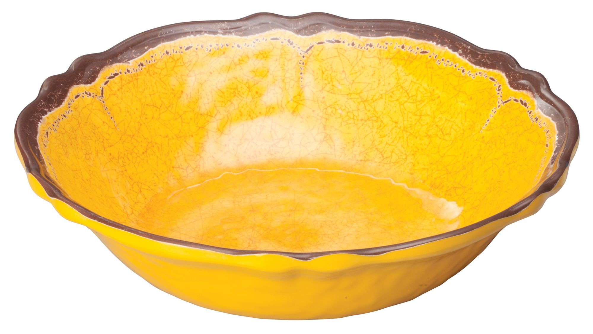 Winco WDM001-606 Luzia Yellow Melamine Hammered Bowl 7-1/2"