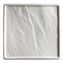 Winco WDP001-205 Calacatta Creamy White Porcelain Square Platter 6-7/8&quot;