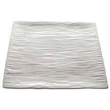 Winco WDP002-205 Dalmata Creamy White Porcelain Square Platter 10-1/4&quot;