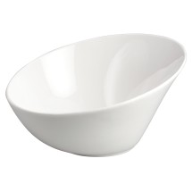 Winco WDP003-203 Rimini Creamy White Porcelain Angled Bowl 9-1/2&quot; .