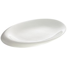 Winco WDP004-209 Ocea Creamy White Porcelain Oval Bowl 10" x 7-7/8"