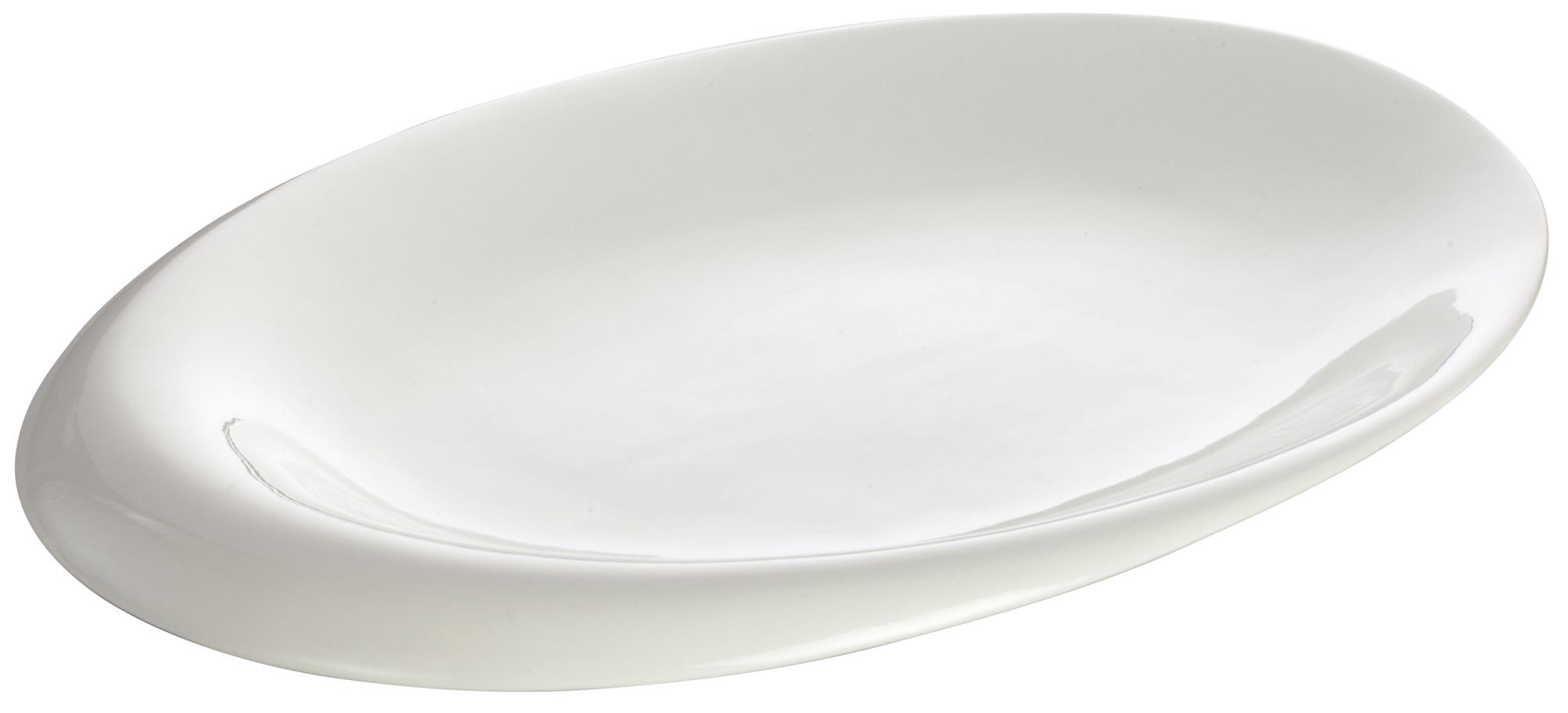 Winco WDP004-210 Ocea Creamy White Porcelain Oval Bowl 12" x 9-1/8"