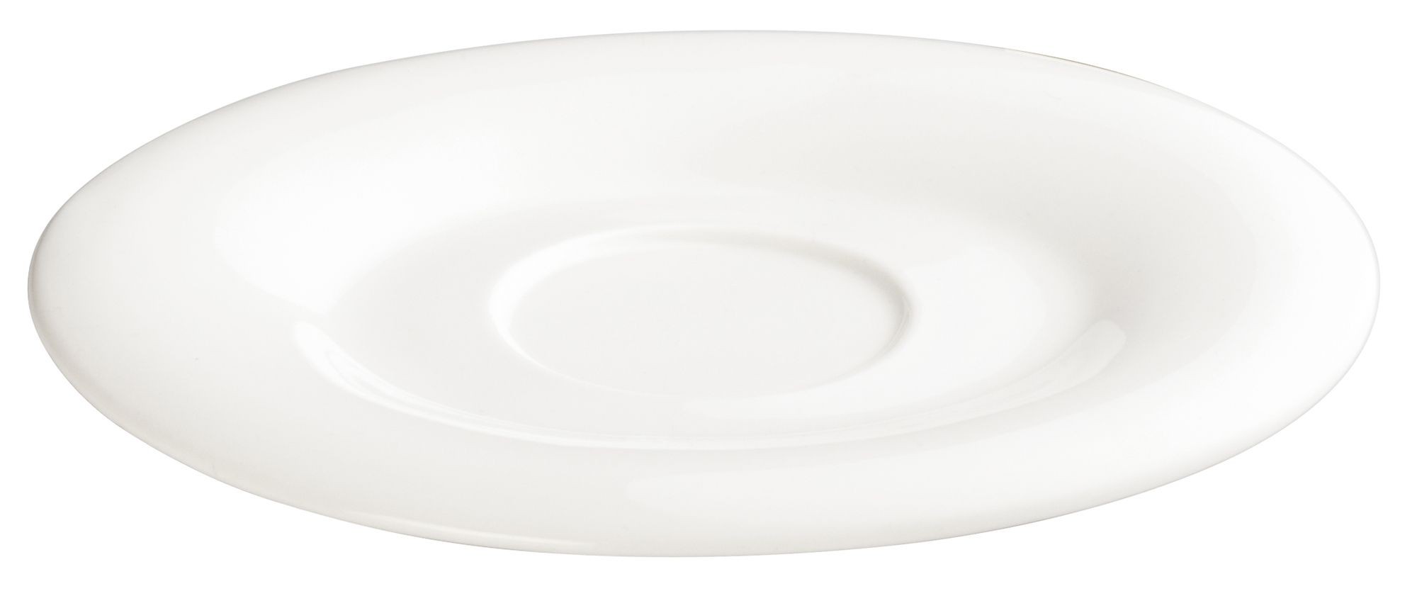 Winco WDP004-215 Ocea Creamy White Porcelain Oval Saucer 6-1/4" x 5-1/2"