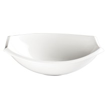 Winco WDP006-204 Bergomi Creamy White Porcelain Oval Bowl 8"