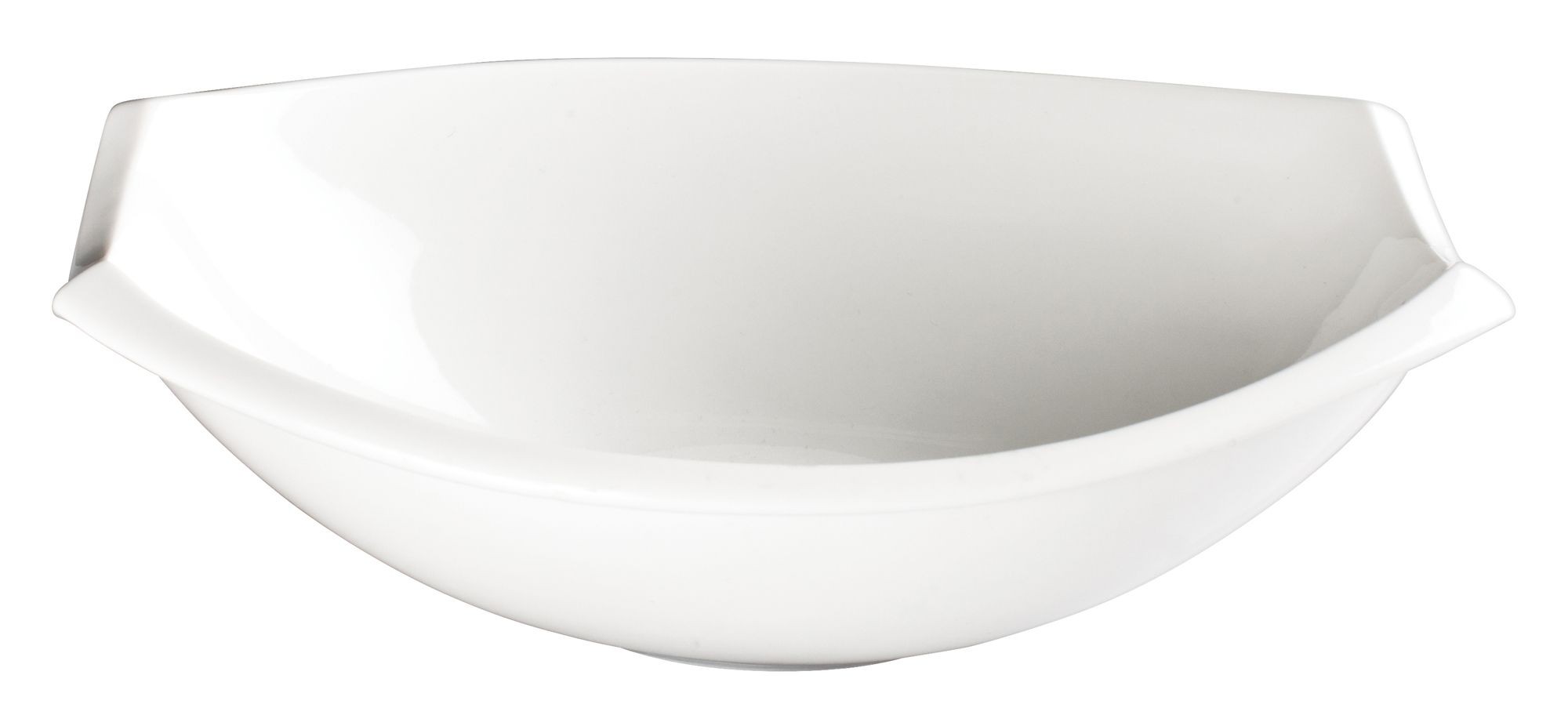 Winco WDP006-204 Bergomi Creamy White Porcelain Oval Bowl 8"