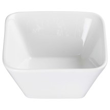 Winco WDP008-101 Laurets Porcelain Bright White Square Bowl 4-1/2&quot;