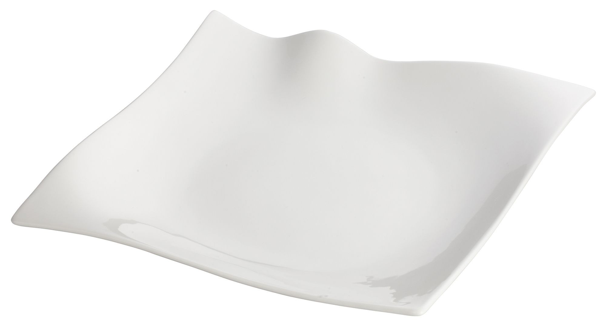 Winco WDP010-101 Fallet Porcelain Bright White Square Plate 9"