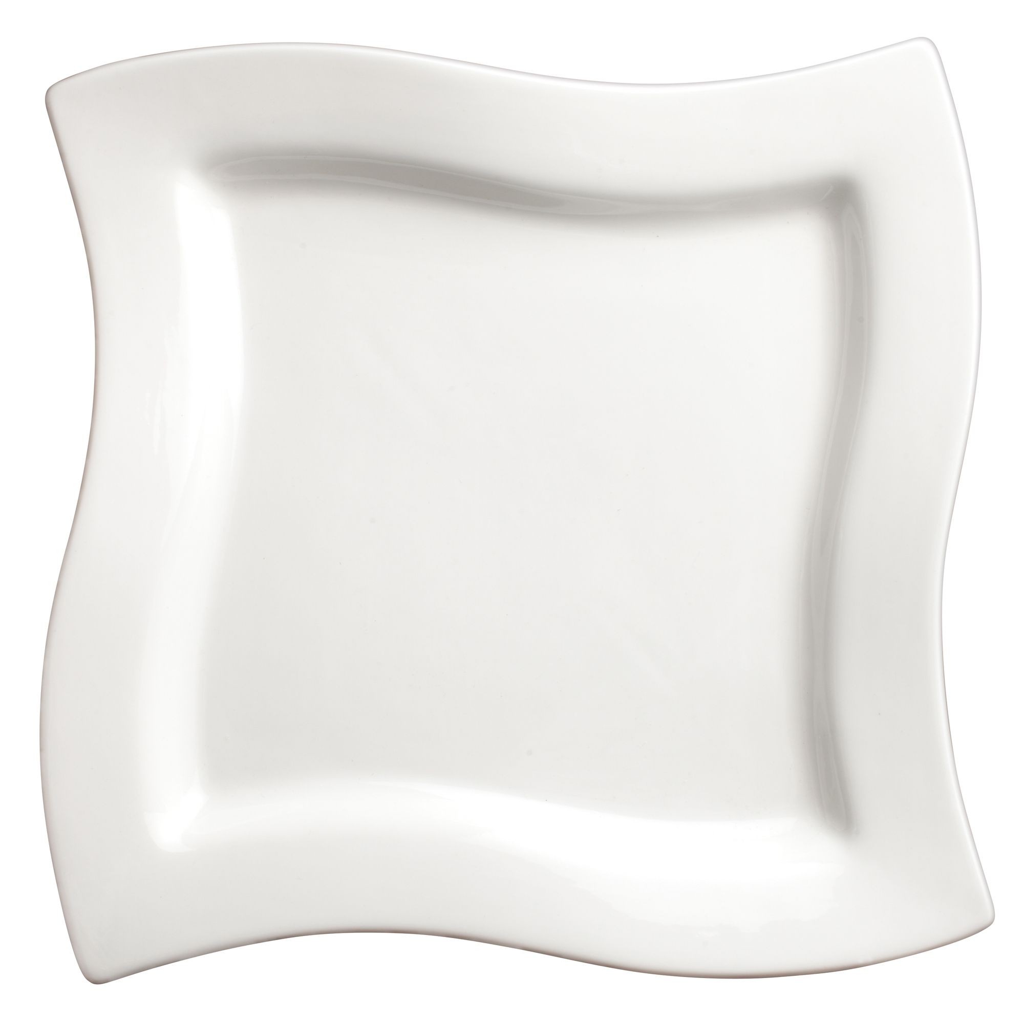 Winco WDP011-103 Cramont Porcelain Bright White Square Plate 9-1/4"