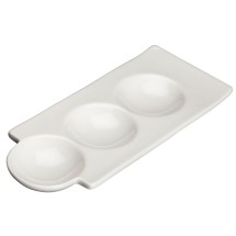 Winco WDP017-107 Loures Porcelain Bright White Duo Dish 9-1/2&quot;