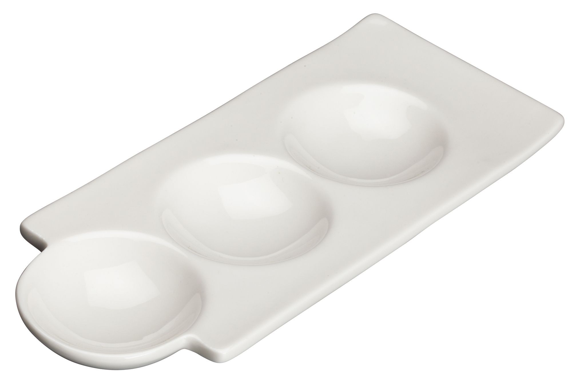 Winco WDP017-107 Loures Porcelain Bright White Duo Dish 9-1/2"
