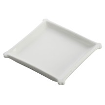 Winco WDP018-101 Edessa Porcelain Bright White Square Dish 4-1/4&quot;