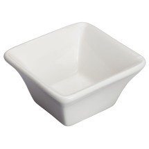 Winco WDP021-104 Mescalore Porcelain Bright White Square Mini Bowl 2-1/2&quot;