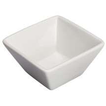 Winco WDP021-105 Mescalore Porcelain Bright White Square Mini Bowl 3-1/8&quot;