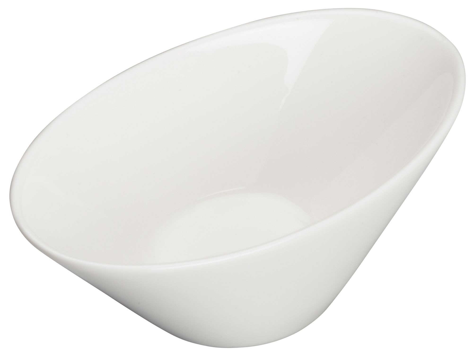 Winco WDP021-108 Mescalore Porcelain Bright White Oval Dish 4" x 2-1/2"