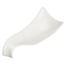 Winco WDP021-112 Mescalore Porcelain Bright White Plate 8-1/8&quot; x 3-1/8&quot;