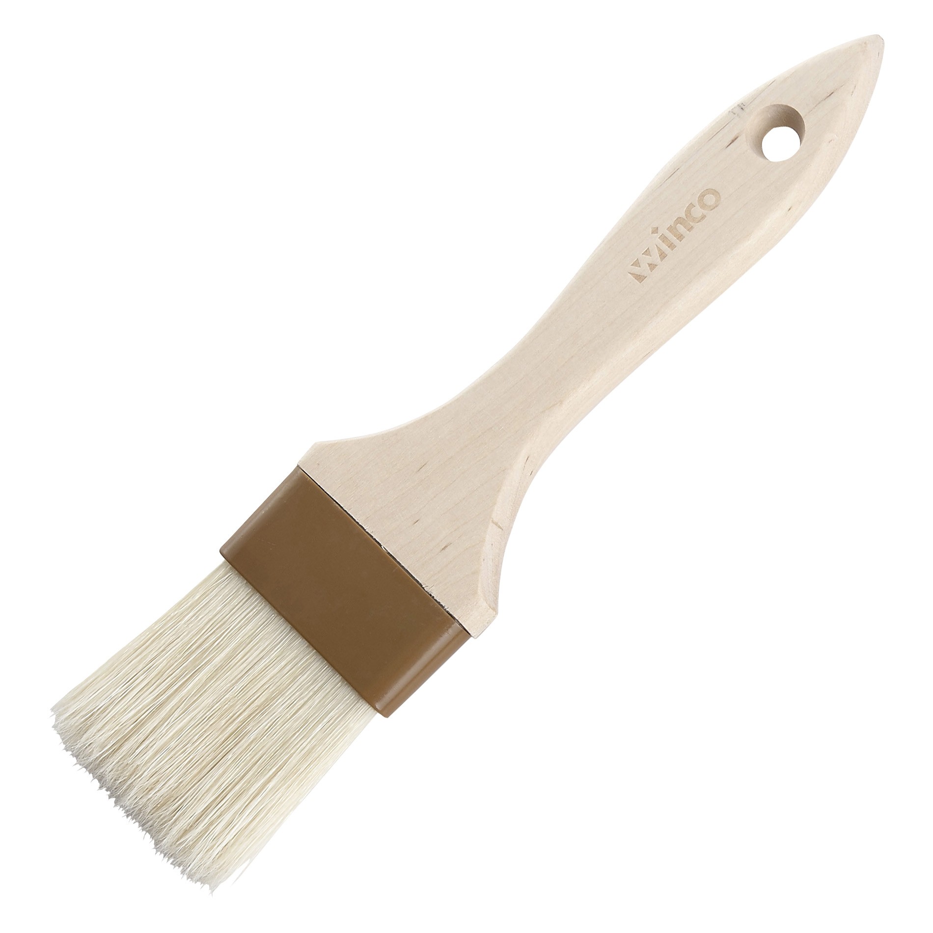 Winco WFB-20 2" Flat Wide Pastry/Basting Brush with Wooden Handle