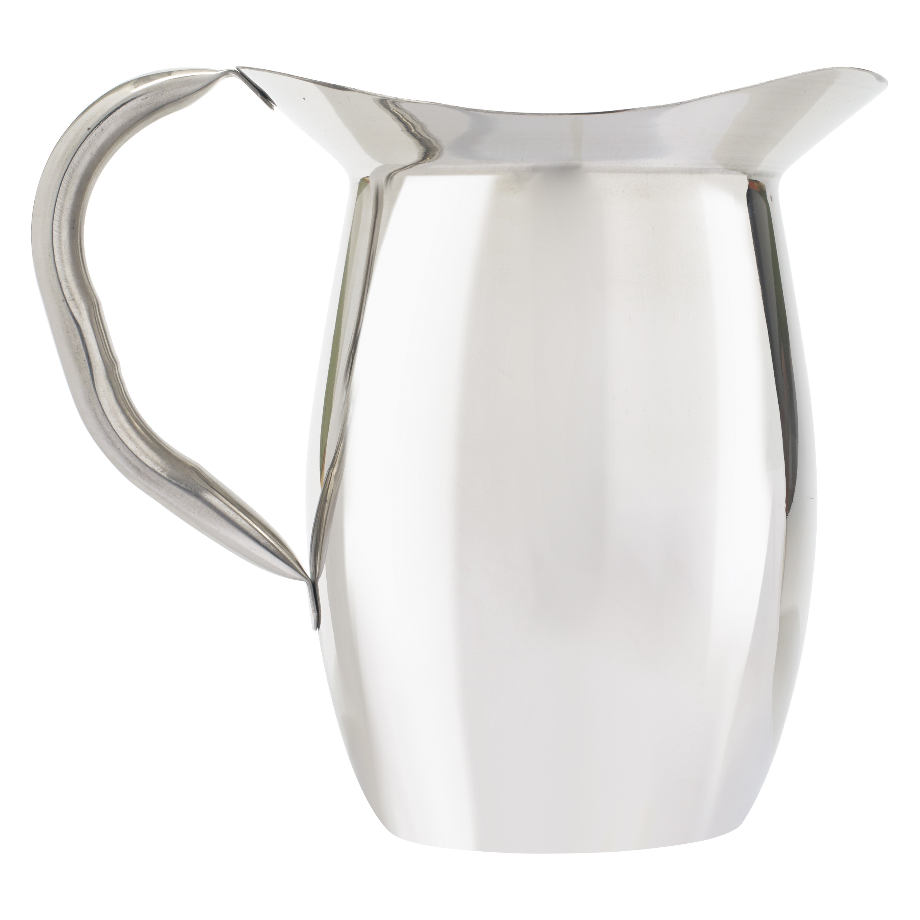 Winco WPB-2C Stainless Steel Deluxe 2 Qt. Bell Water Pitcher with Ice Catcher