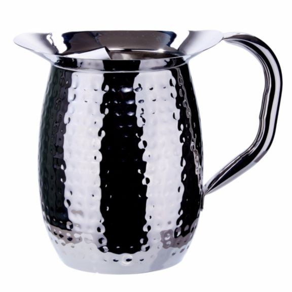 Winco WPB-3H Stainless Steel Hammered Bell Pitcher 3 Qt.