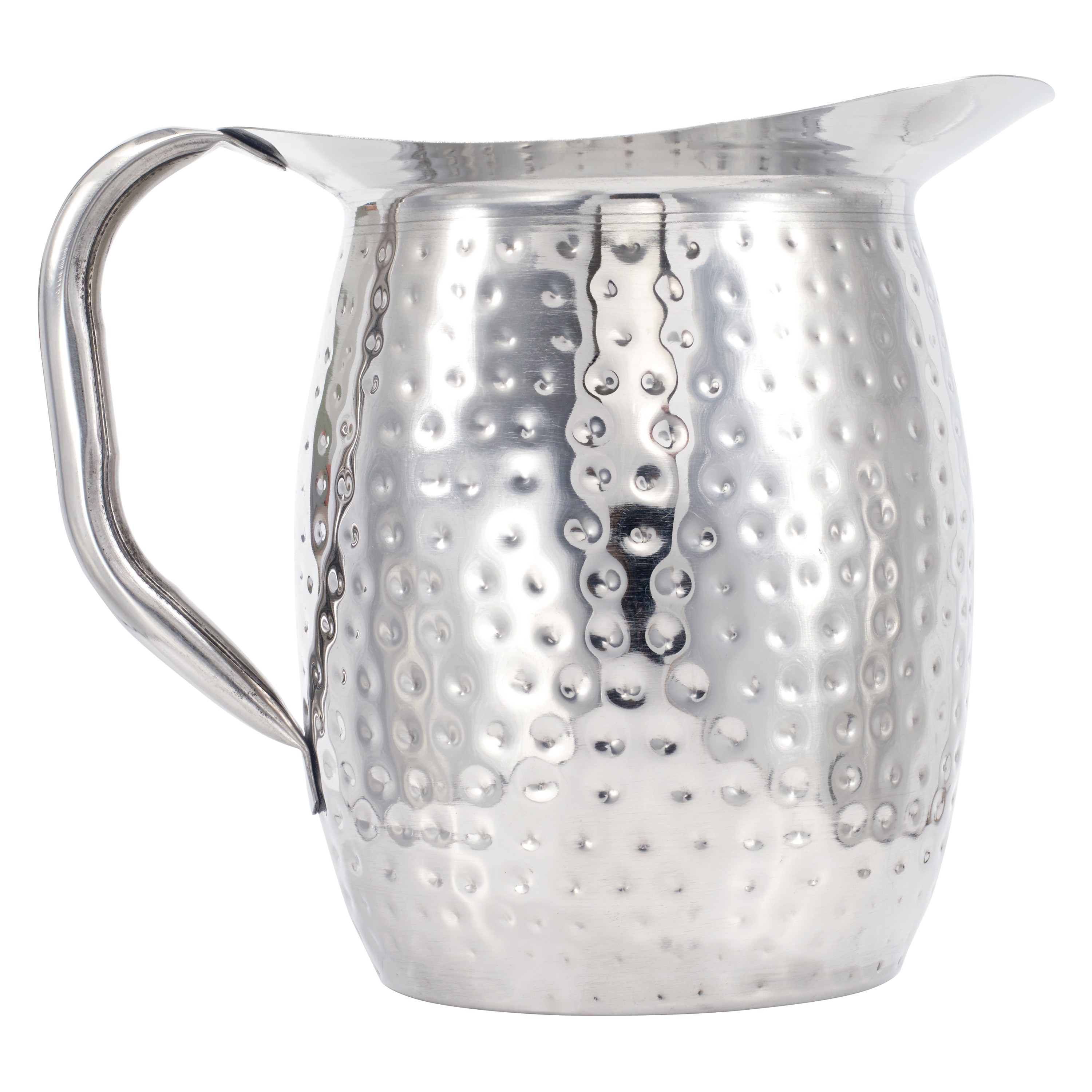 Winco WPB-3H Stainless Steel Hammered Bell Pitcher 3 Qt.