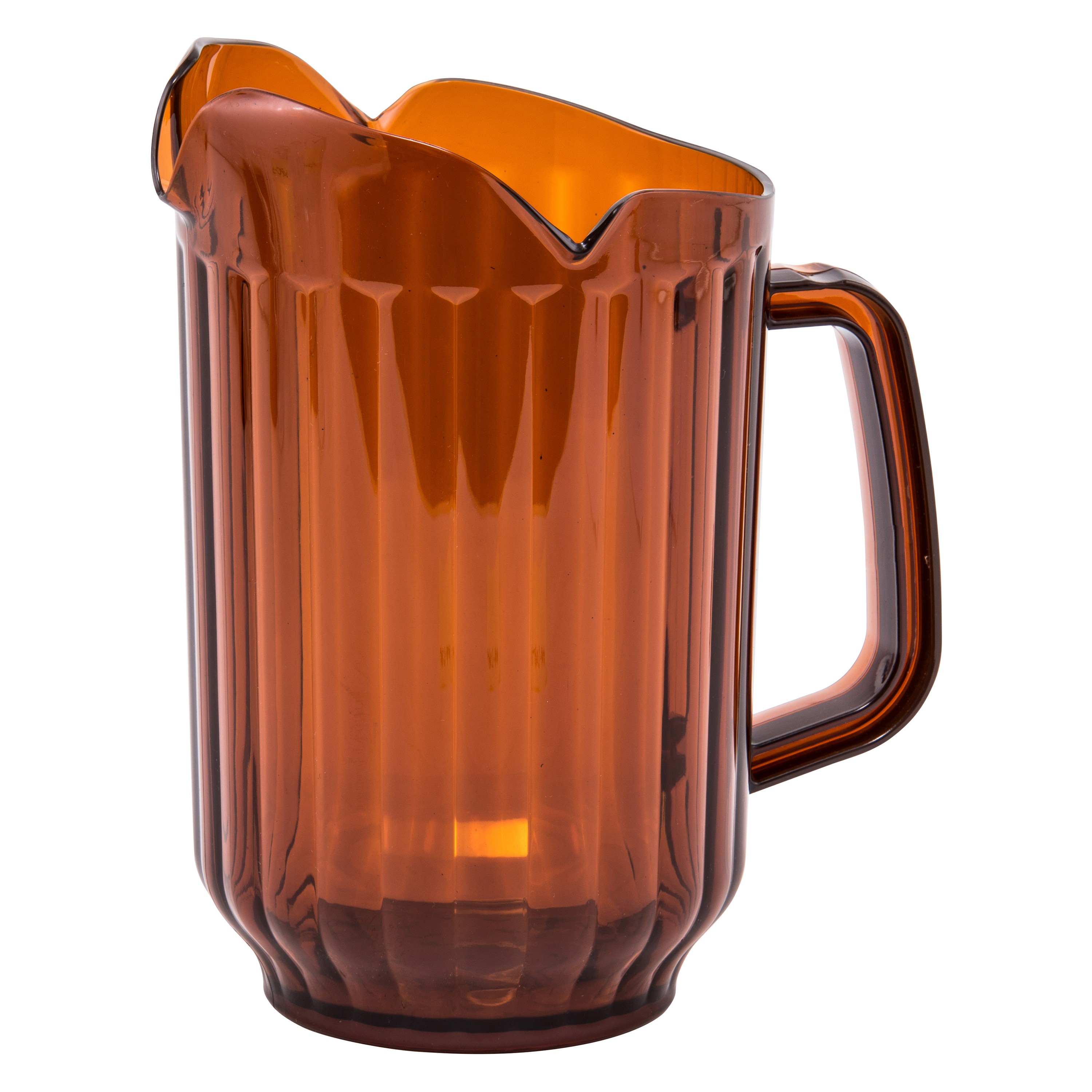 Winco WPCT-60A Amber Polycarbonate 60 oz. 3- Spout Pitcher