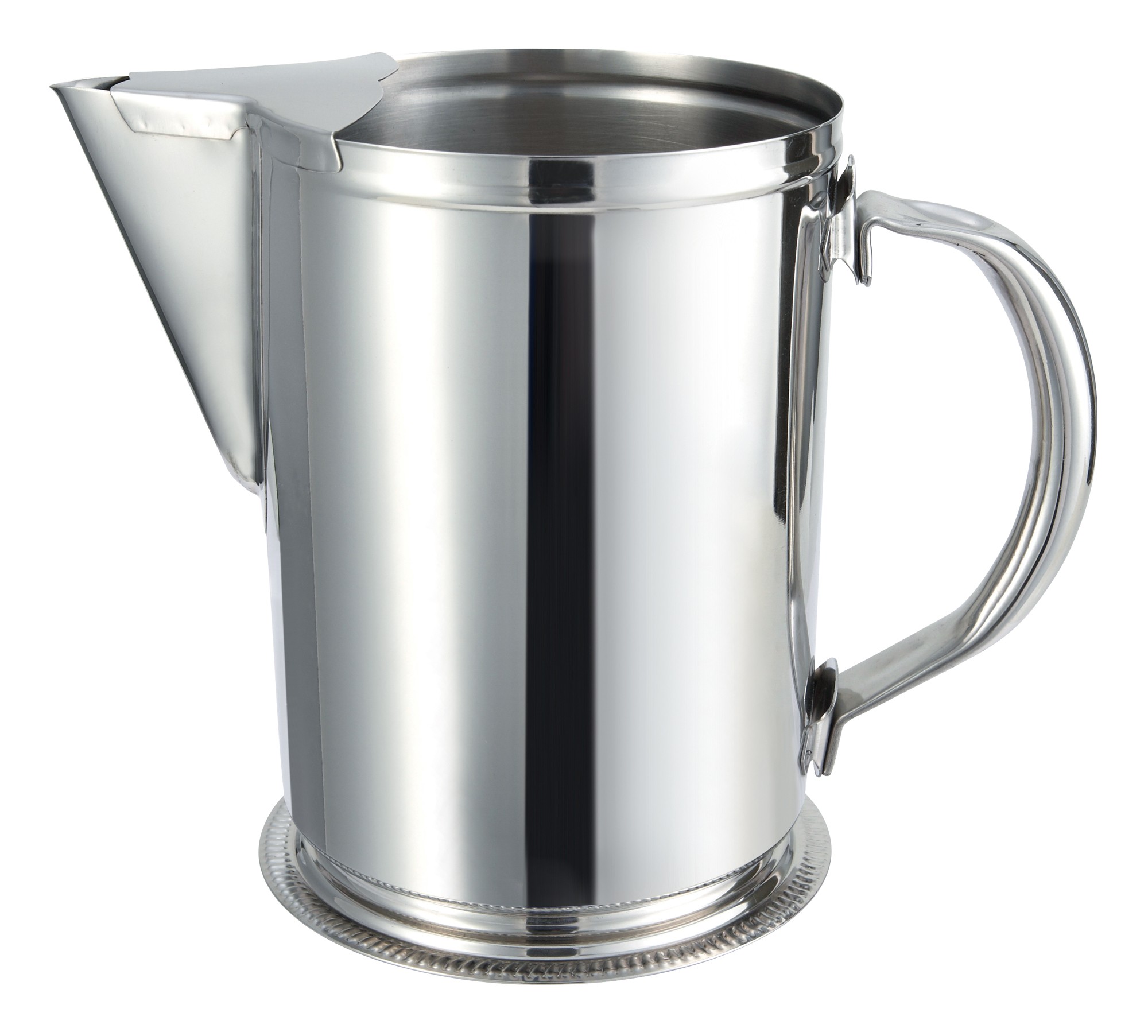 Winco WPG-64 Stainless Steel 64 oz. Water Pitcher with Ice Guard