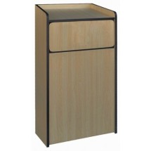 Winco WR-35 Wooden Waste Receptacle with Tray Top, fits up to 35 Gallon Trash Can