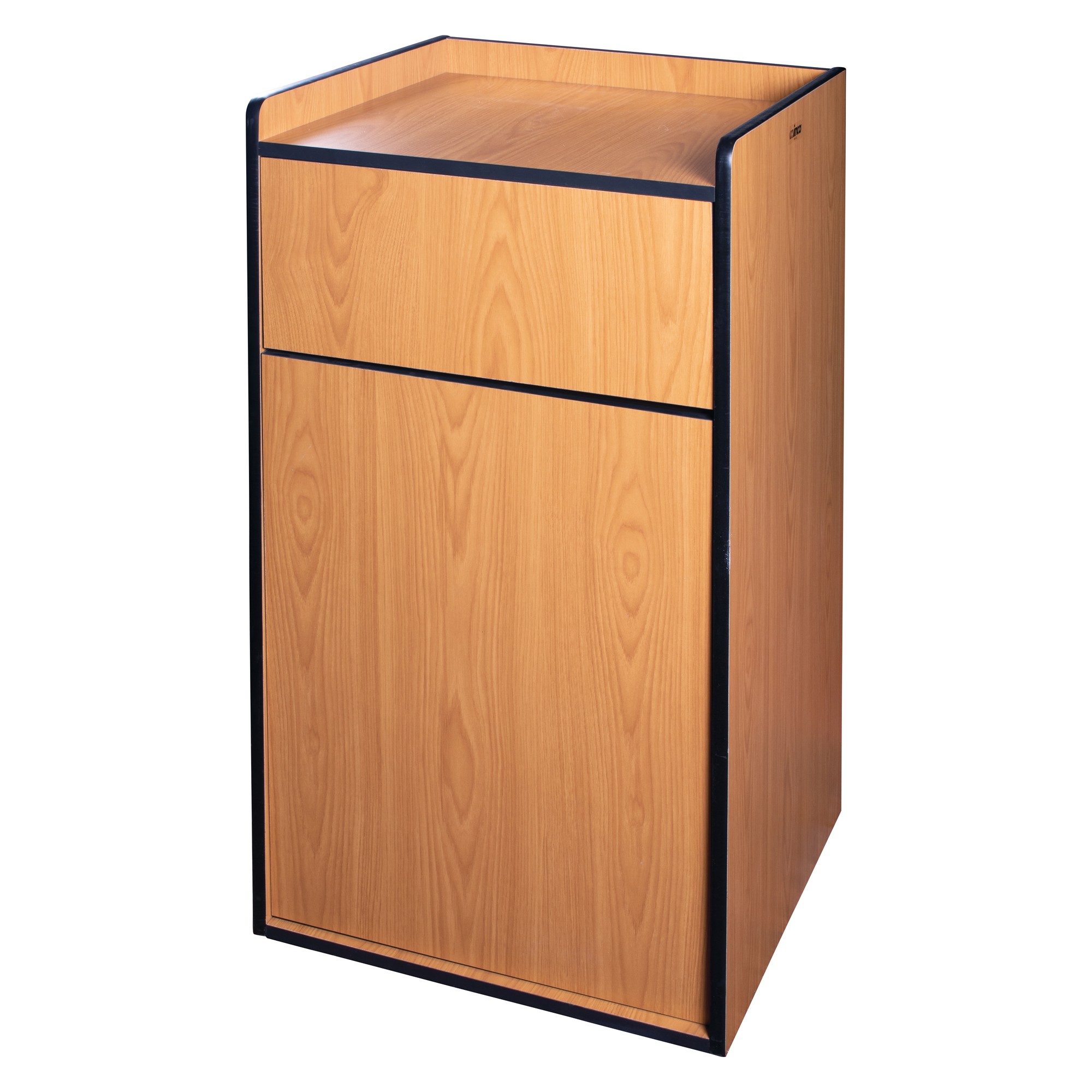 Winco WR-35 Wooden Waste Receptacle with Tray Top, fits up to 35 Gallon Trash Can