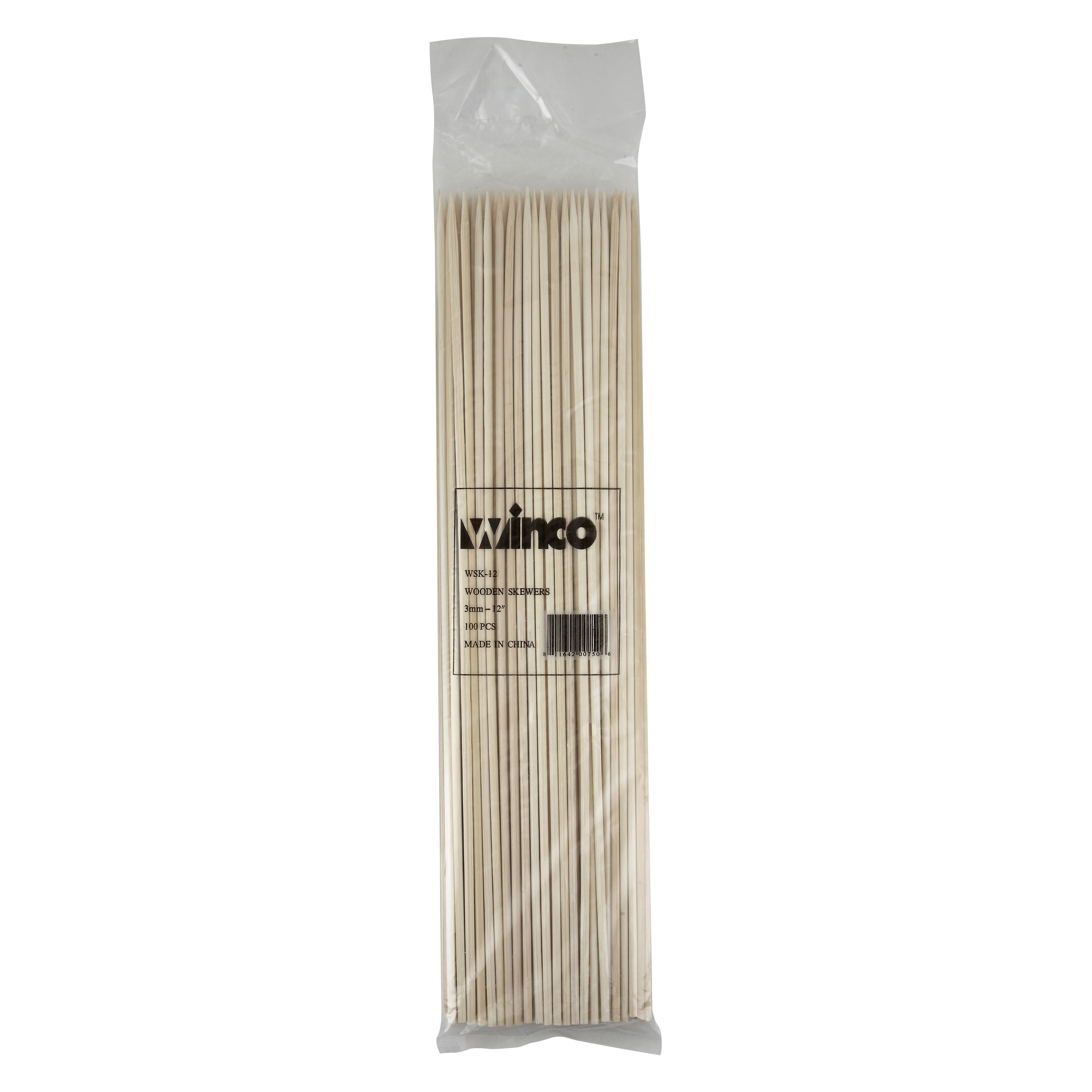 Winco WSK-12 Bamboo Skewers 12"