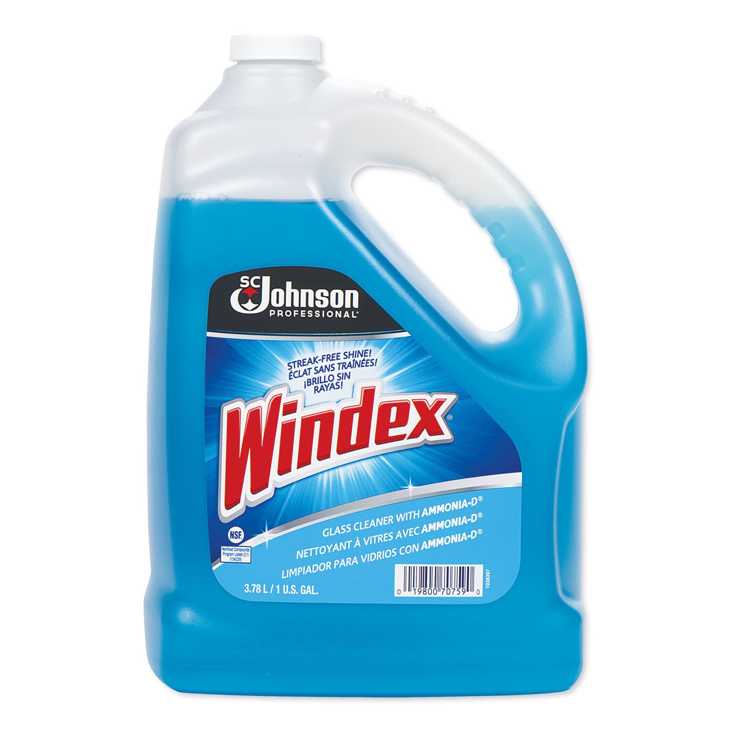 Windex Glass Cleaner with Ammonia-D, 1 Gallon Bottle, 4/Carton