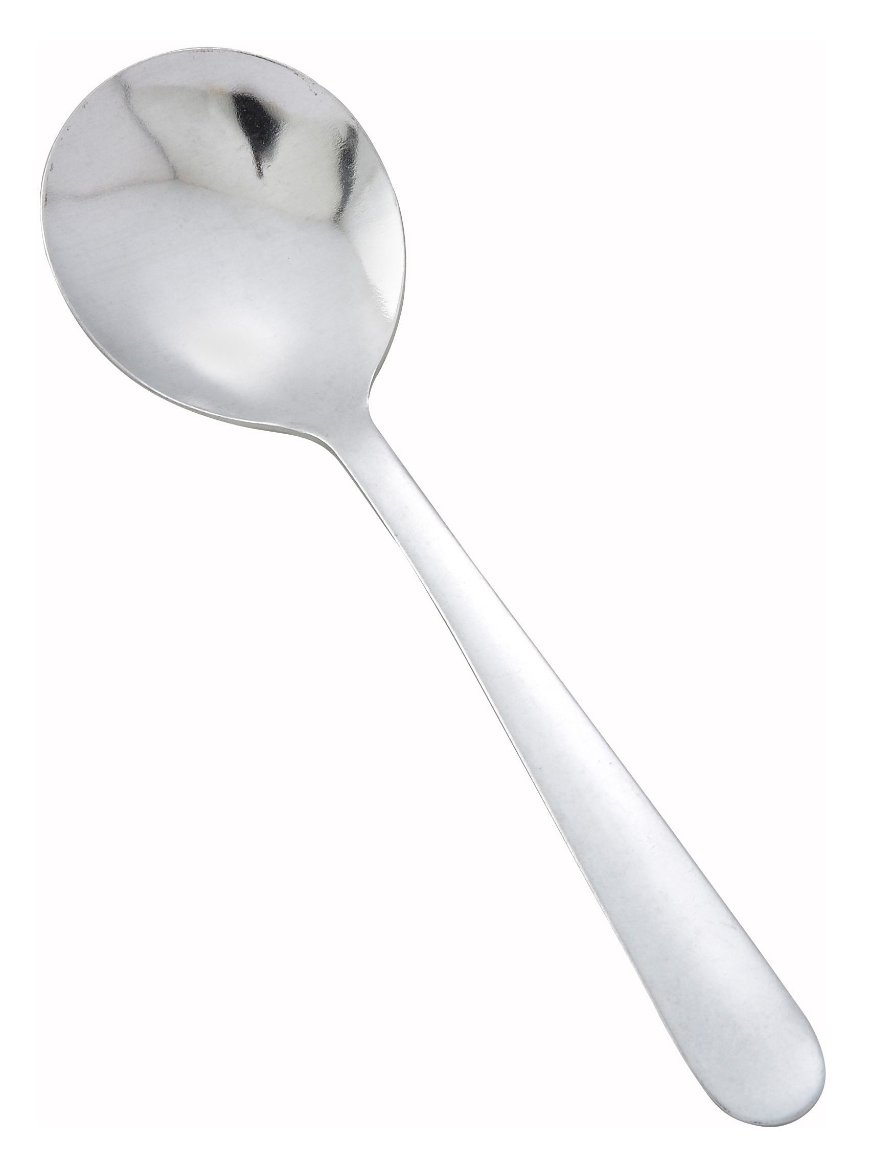 Winco 0002-04 Windsor Medium Weight 18/0 Stainless Steel Bouillon Spoon (12/Pack)