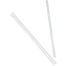 Wrapped Flex Straws, 7 3/4&quot;, Polypropylene, White