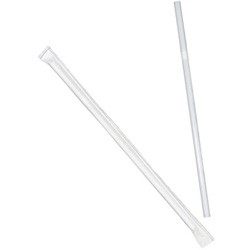 Wrapped Flex Straws, 7 3/4", Polypropylene, White