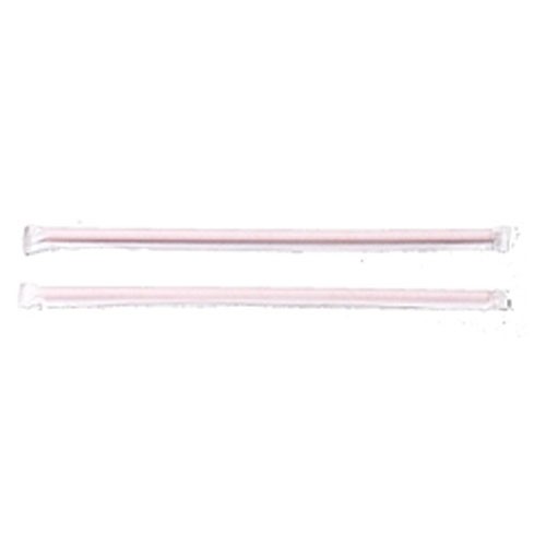 Wrapped Giant Straws, 10 1/4", Polypropylene, Red