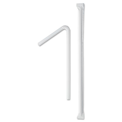Wrapped Super-Jumbo Flexible Straws, 7 5/8