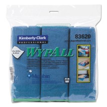 WypAll Reusable Microfiber Cloths, Blue, 15 3/4" x 15 3/4", 6/Pack