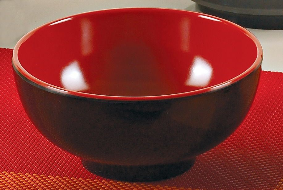 Yanco CR-131 Black Red Two Tone 4 3/4" Rice Bowl