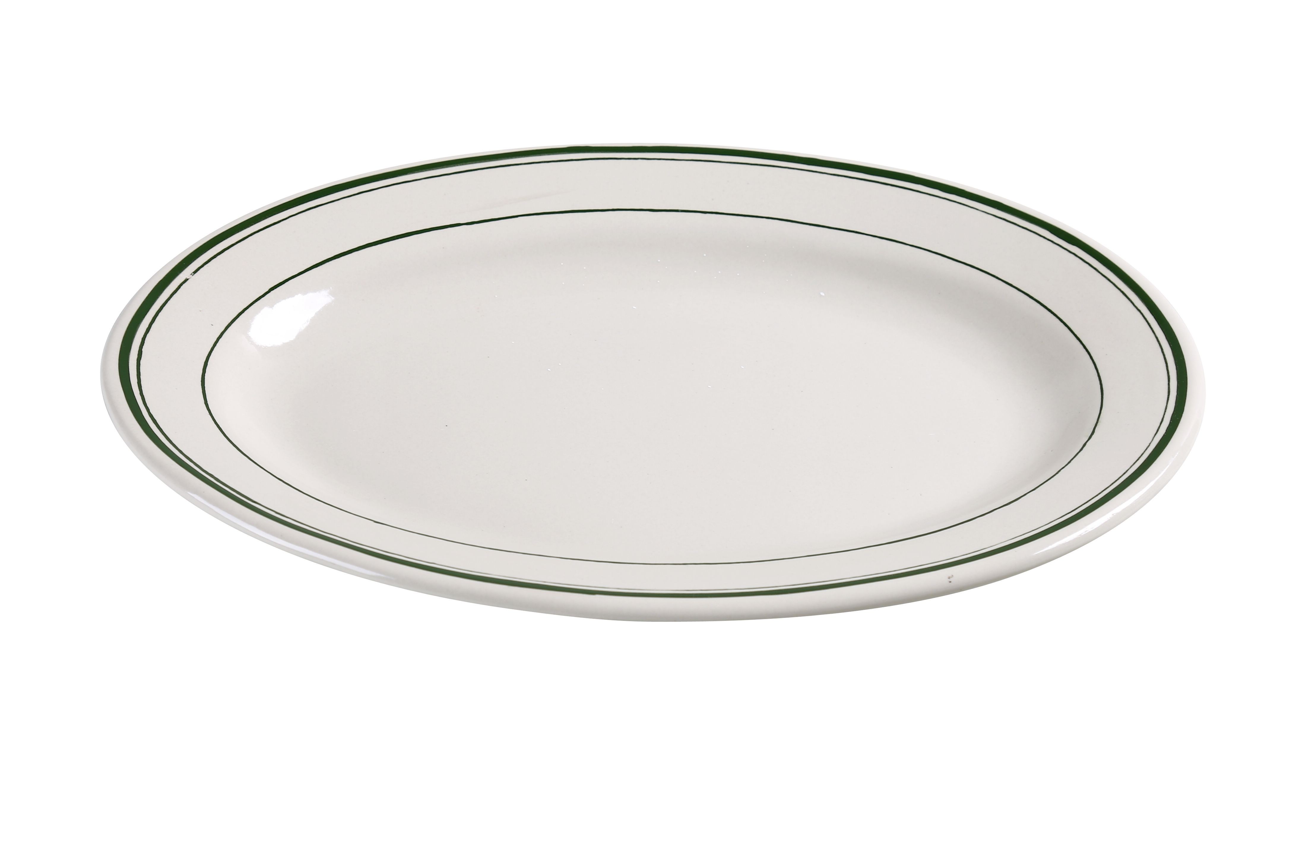 Yanco GB-13 Green Band 11 1/2" Oval Platter