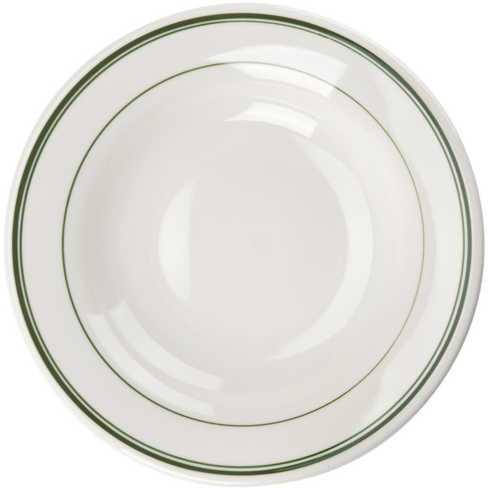 Yanco GB-3 Green Band 9" Rim Soup Bowl 10 oz.