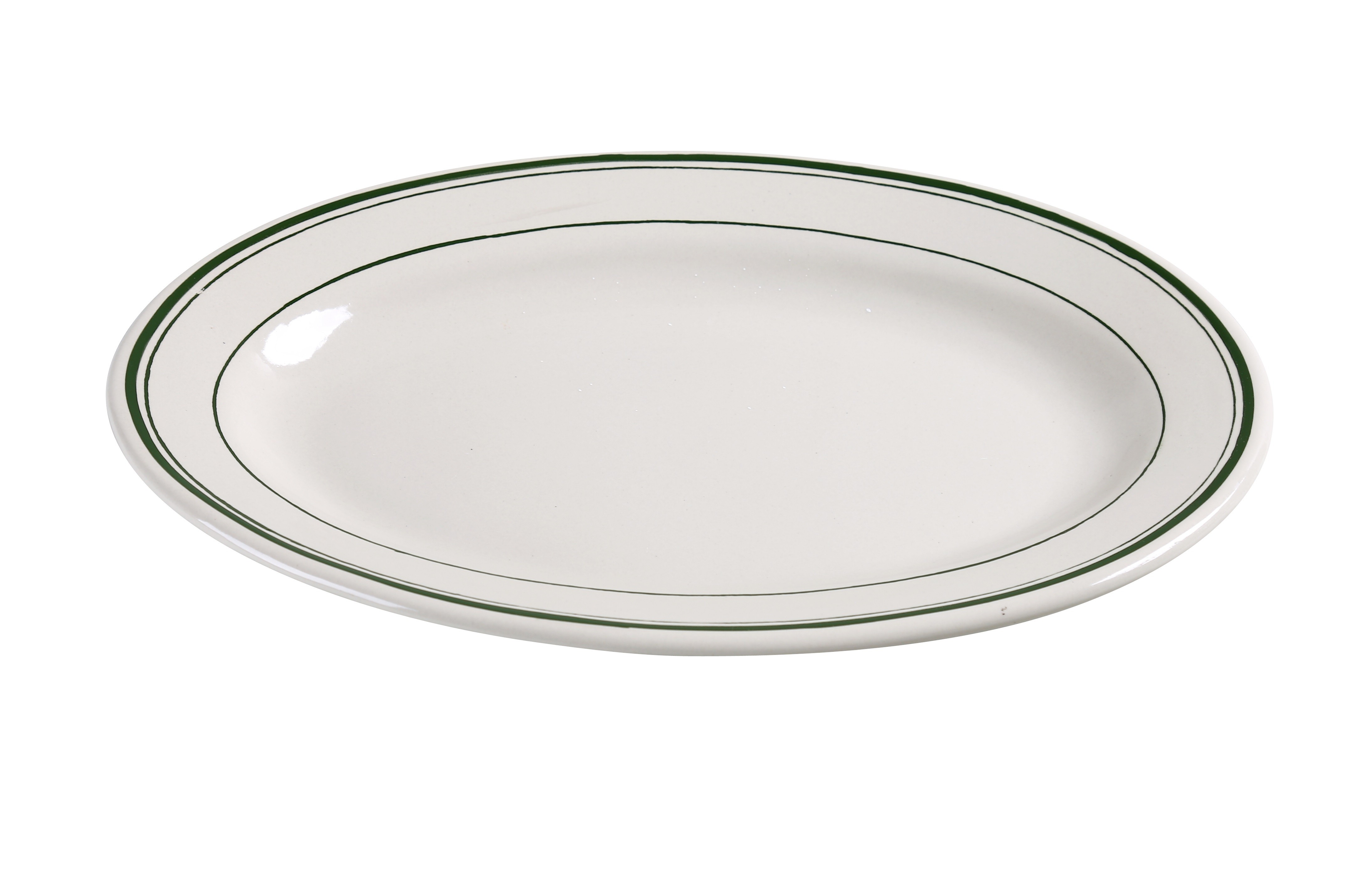 Yanco GB-34 Green Band 9 3/8" Oval Platter
