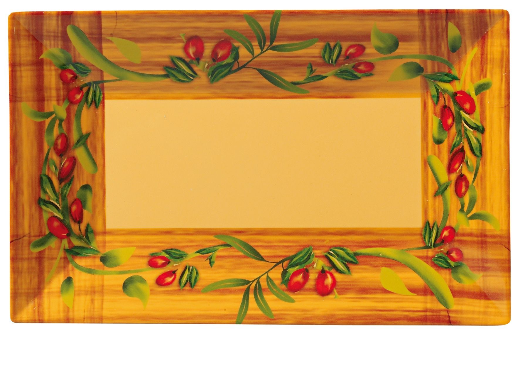Yanco OL-212 Olive 12" x 7 1/2" Rectangular Plate