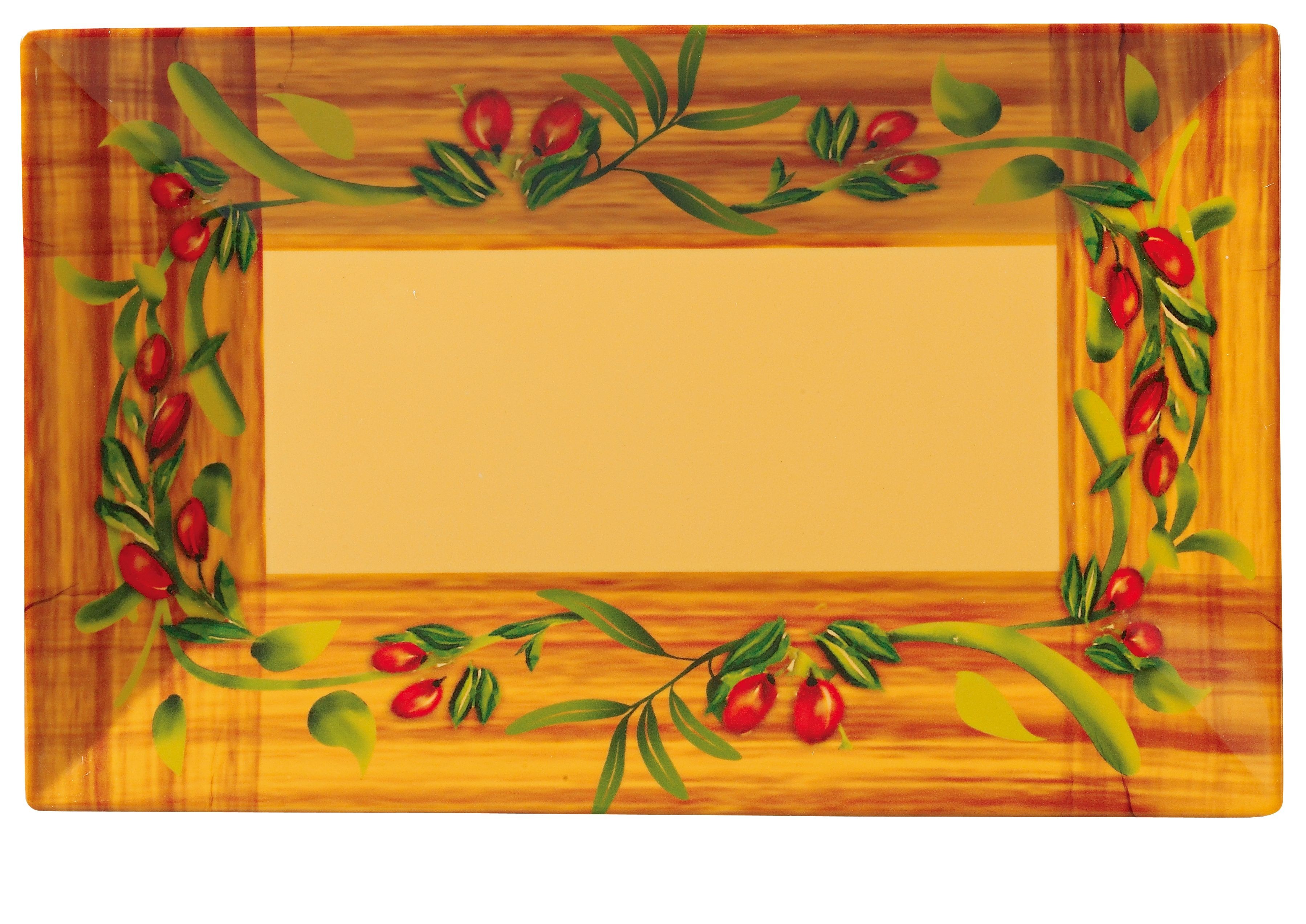 Yanco OL-218 Olive 18" x 10 1/2" Rectangular Plate