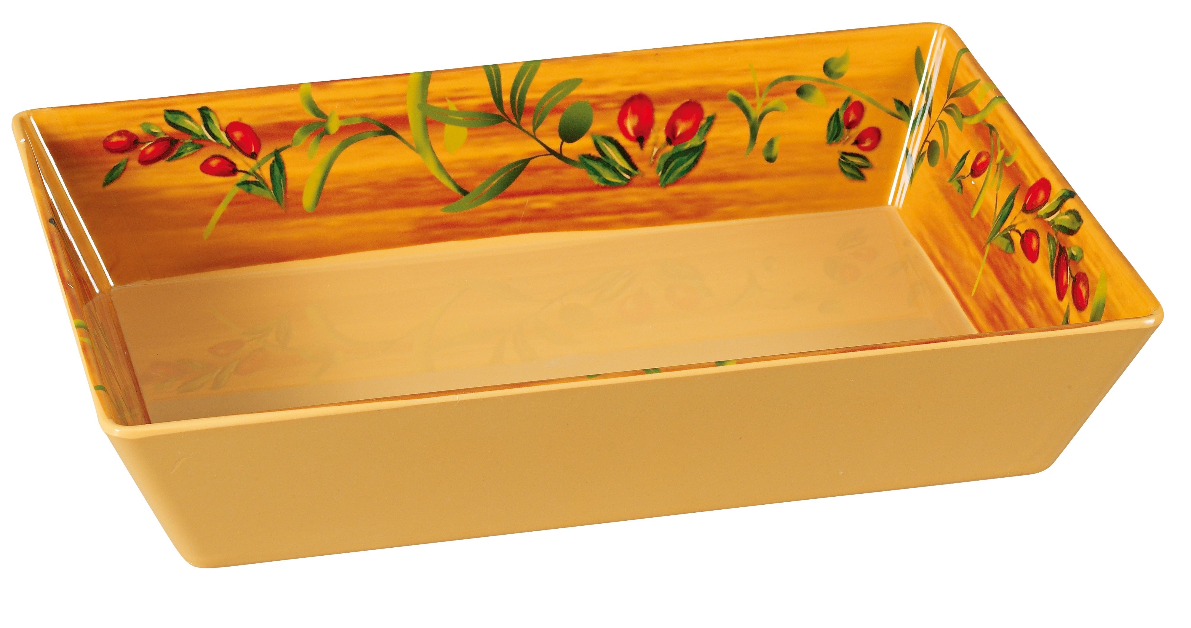 Yanco OL-618 Olive 17 3/4" x 11 3/4" x 2 1/2" Deep Rectangular Plate