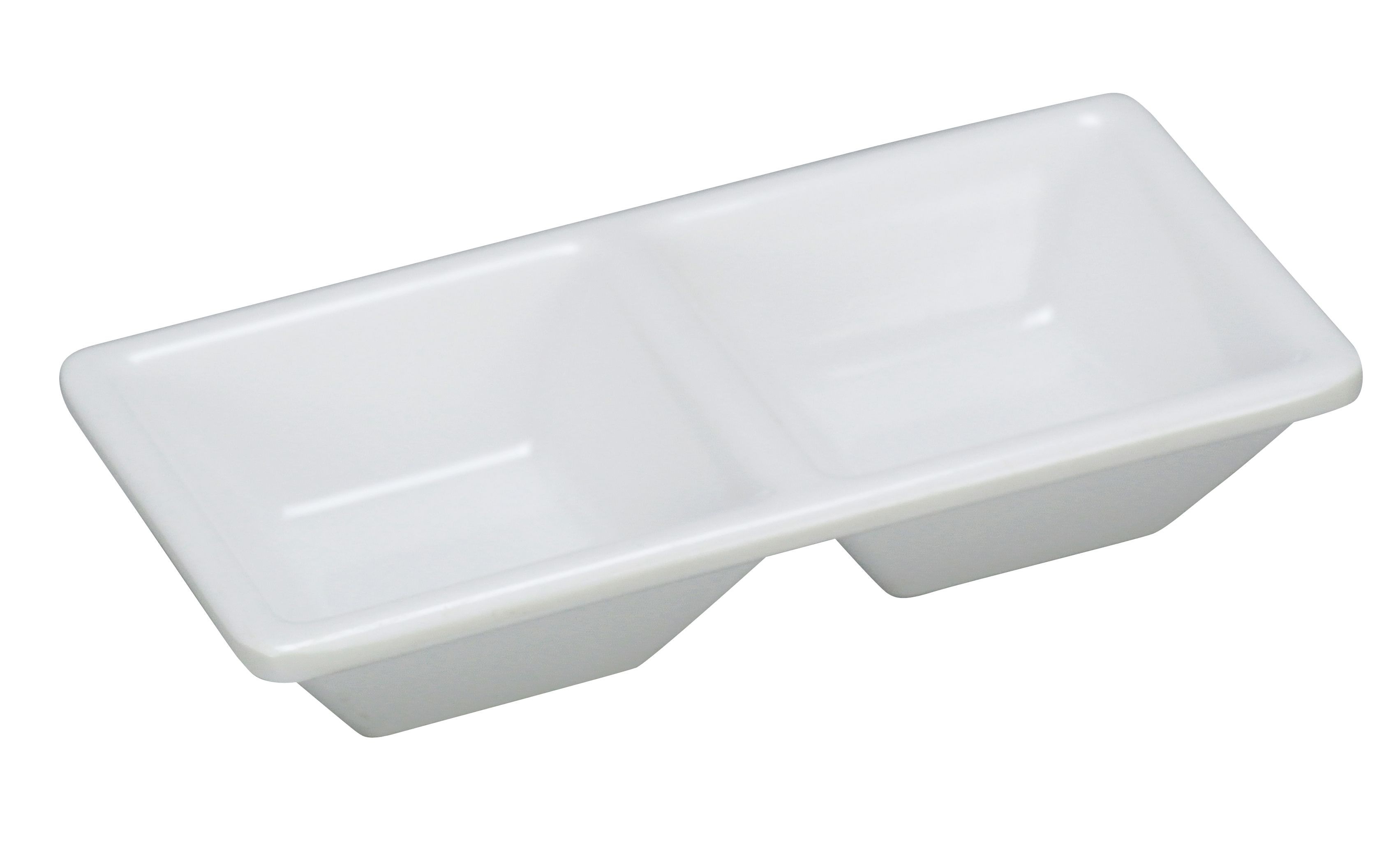 Yanco RM-063 Rome 5 1/8" x 2 1/2" 2-Compartment Melamine Dessert Dish