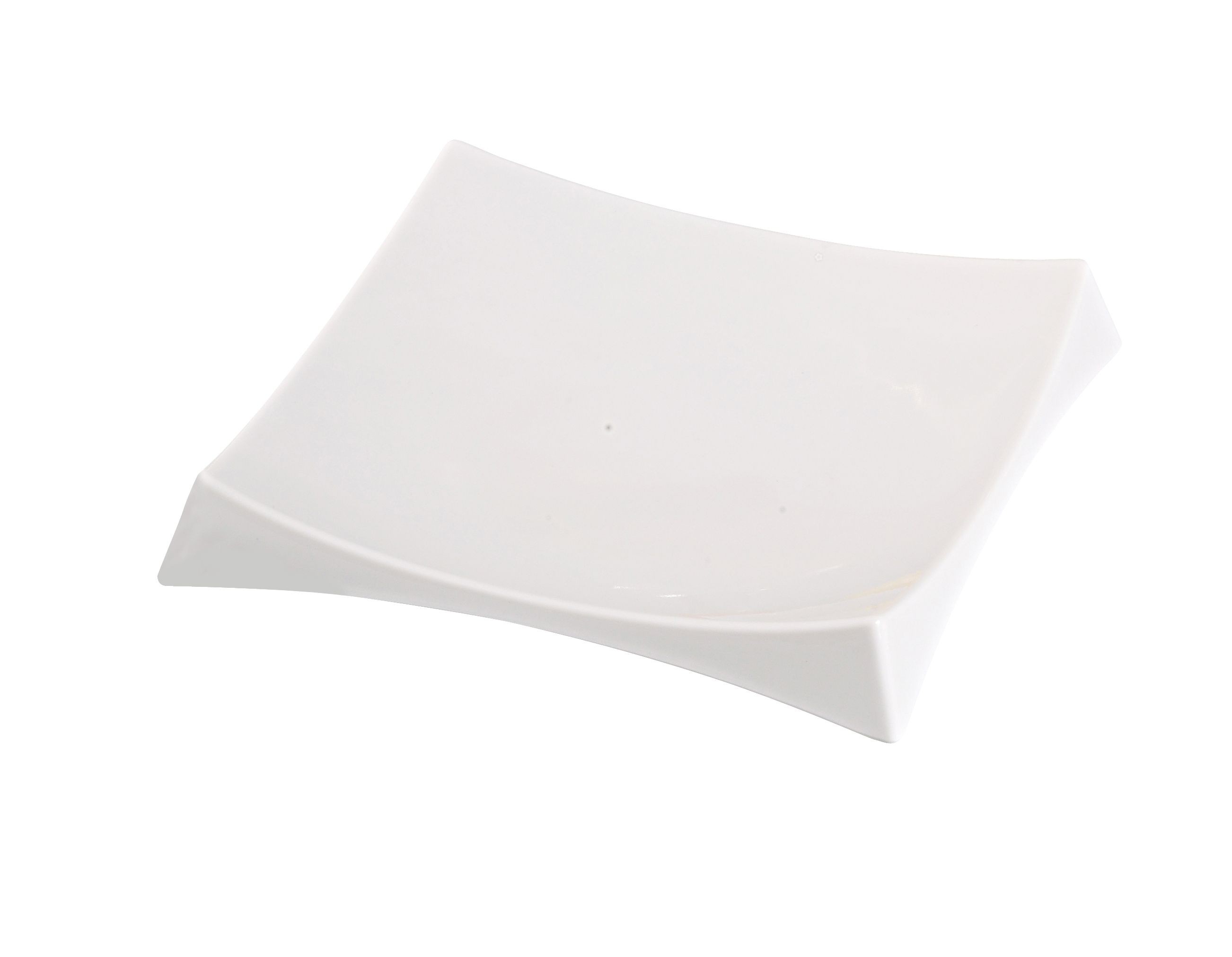 Yanco RM-4209 Rome 8 1/2" Square White Melamine Sushi Plate with Feet